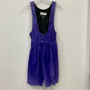 🌺VINTAGE Michael Joseph Purple Super High Rise Suede Leather Shorts Romper